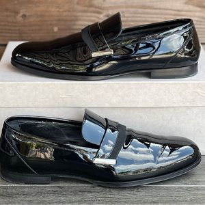 Jimmy Choo Francis OPAT Mens Black Patent Leather Loafers EUR 43 / US 10